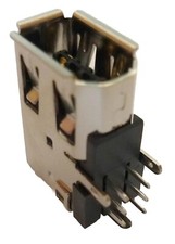 FireWire Male Flush Mount Connector Angled Vertical Print Solder Socket