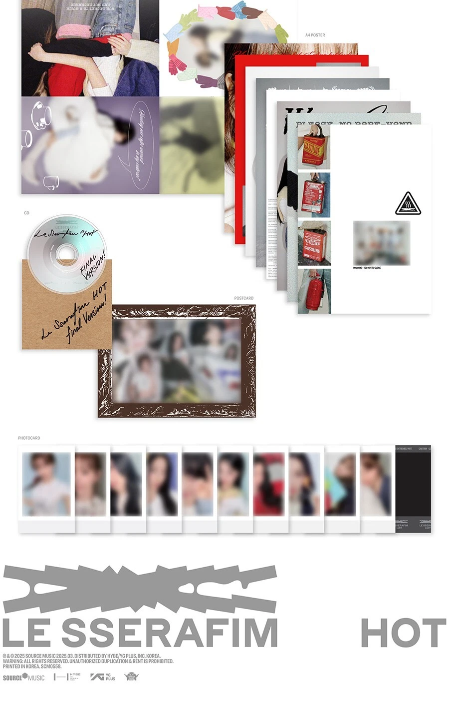 LE SSERAFIM HOT 5th Mini Album TIN CASE Ver/CD+K.Ring+Magnet+