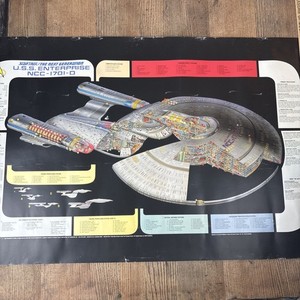 VINTAGE Star Trek Poster- USS Enterprise NCC-1701-D - JDT X-Ray Schematic