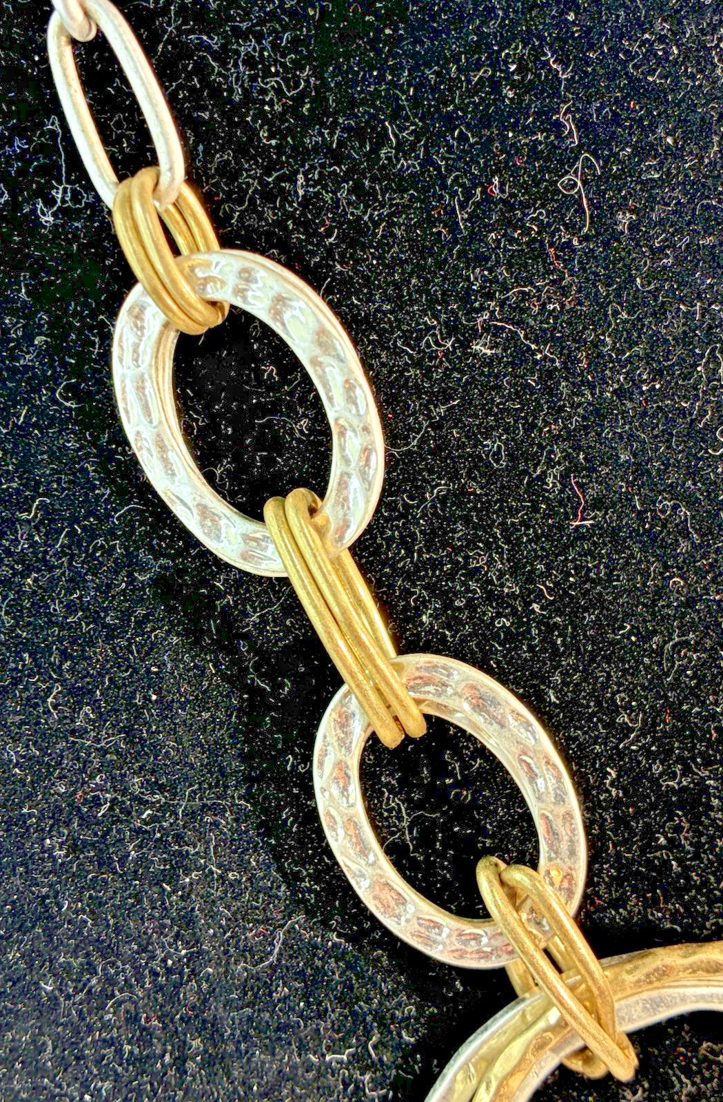 Stella & Ruby Hammered Circle Ring Chain Necklace… - image 3