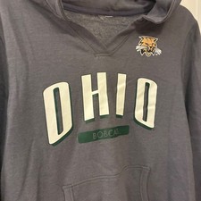 Ohio University Bobcats Hoodie Russell Athletic Unisex Gray Pullover Sweatshirt
