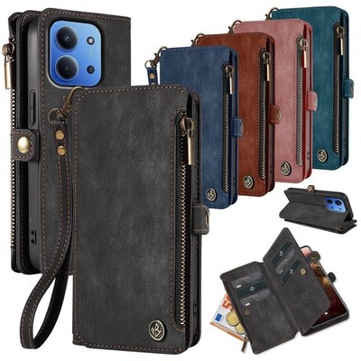 Handyhülle für Xiaomi Redmi 15C RFID Hülle Geldbörse Geldbeutel Wallet 9H Glas