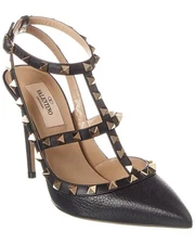 Valentino Rockstud Caged 100 Grainy Leather Pump Women's