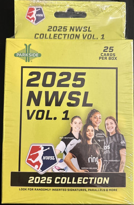2025 NWSL Collection Vol. 1 Factory Sealed Hanger Pack 25 Cards Blaster Box