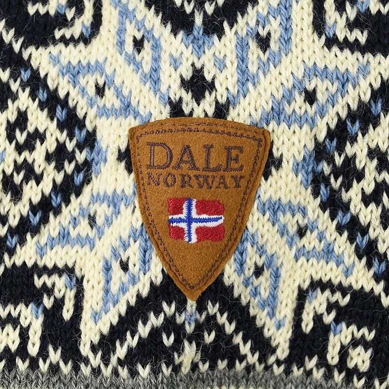 DALE OF NORWAY Mens Navy Cream VAIL 1/2 Zip Heavy Wool Sweater LARGE NWT - Image 2 of 3