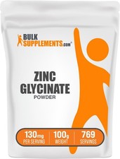 Zinc Glycinate Powder Supplement 40Mg Mineral Support For Immune Health 3.53Oz