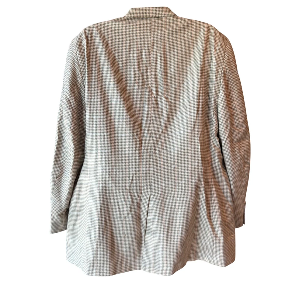 Blazer Abrigo Deportivo Jos A Bank Talla 50L Grande Marrón Tostado Pata de Gallo Cuadros Clásico Foto 3 de 4