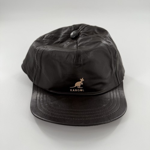 Kangol Hat Cap Genuine Leather Adjustable One Size Brown