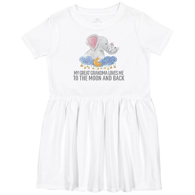Inktastic My Great Grandma Loves Me To The Moon And Back Elephants Toddler Dress
