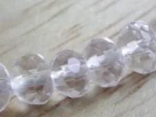 QUARTZ 6 mm ROUNDELLE FACETED SEMI PRECIOUS STONE BEADS  sp153