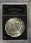 1926 S US Peace Silver Dollar $1 AU (Cleaned) Bradford Slab