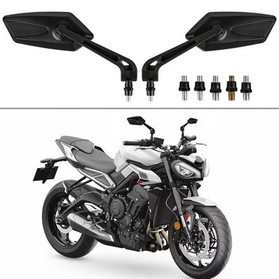 For Triumph Street Triple R 765 675 Pair Black Motorcycle Rear View Side Mirrors