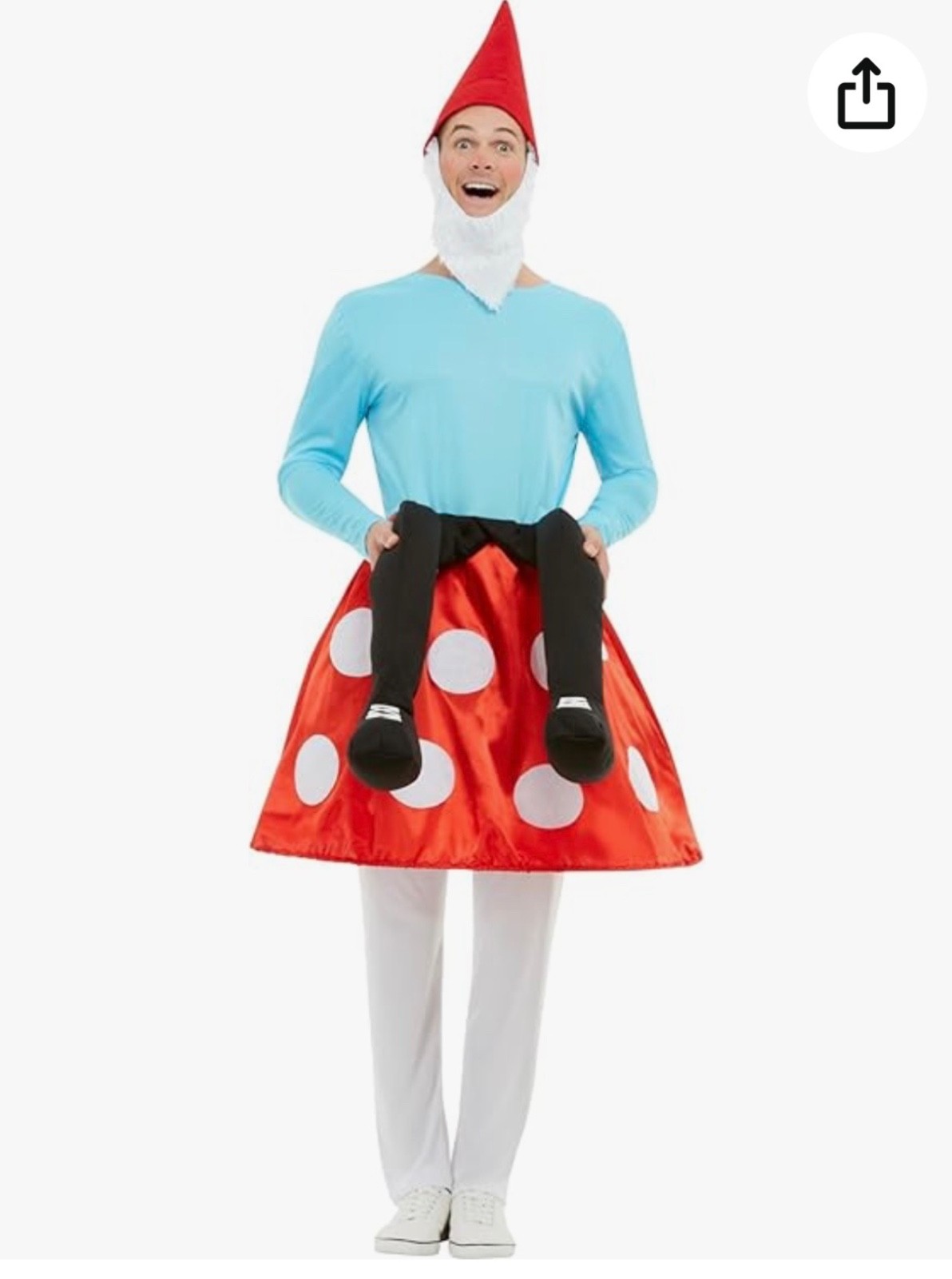 Smiffy Garden Gnomo Sapo Taburete Divertido Disfraz Talla XL