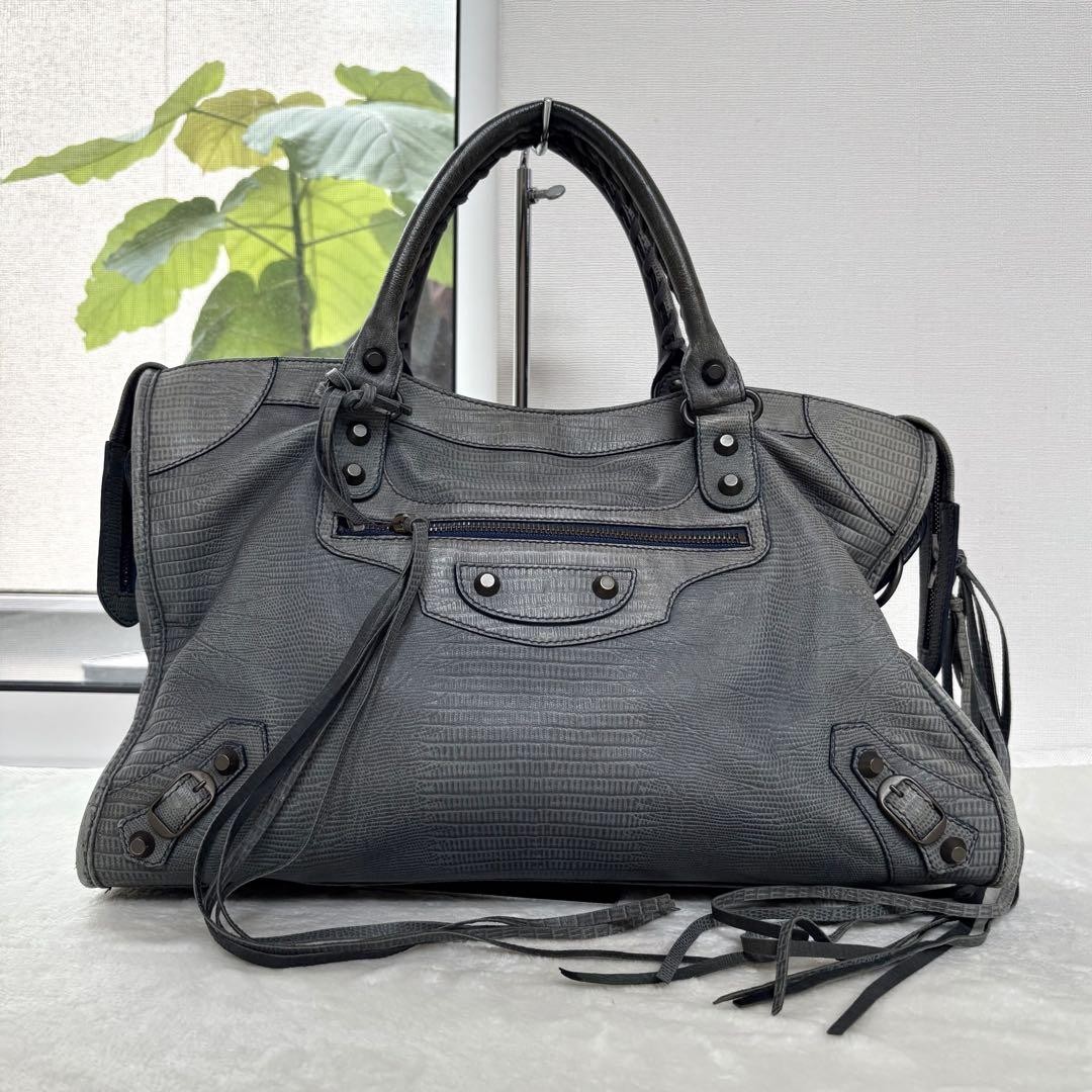 限定 Balenciaga The City Shoulder Bag gray BALENCIAGA 10th Limited The City 2way Handbag Shoulder Bag