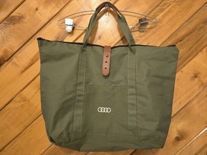 Audi Green Tote Bag Large, Pockets, Zipper Gym, Travel Bag 