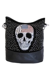 Handtasche Totenkopf USA Skull Schultertasche Damen Tasche mit Nieten NEU