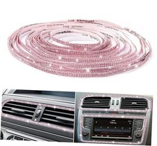 Bling Car Trim Self-Adhesive Rhinestone Car Accessories for 16.4Ft A-pink