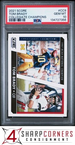 2021 PANINI SCORE COLLEGIATE CHAMPIONS #CC9 TOM BRADY PSA 10