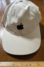 Apple Baseball Hat Cap White Black Apple Bit Logo Apple Instant Loans backside