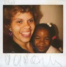 Old Vintage Photo COLOR POLAROID DUO BLACK AFRICAN AMERICAN WOMAN GIRL MOM