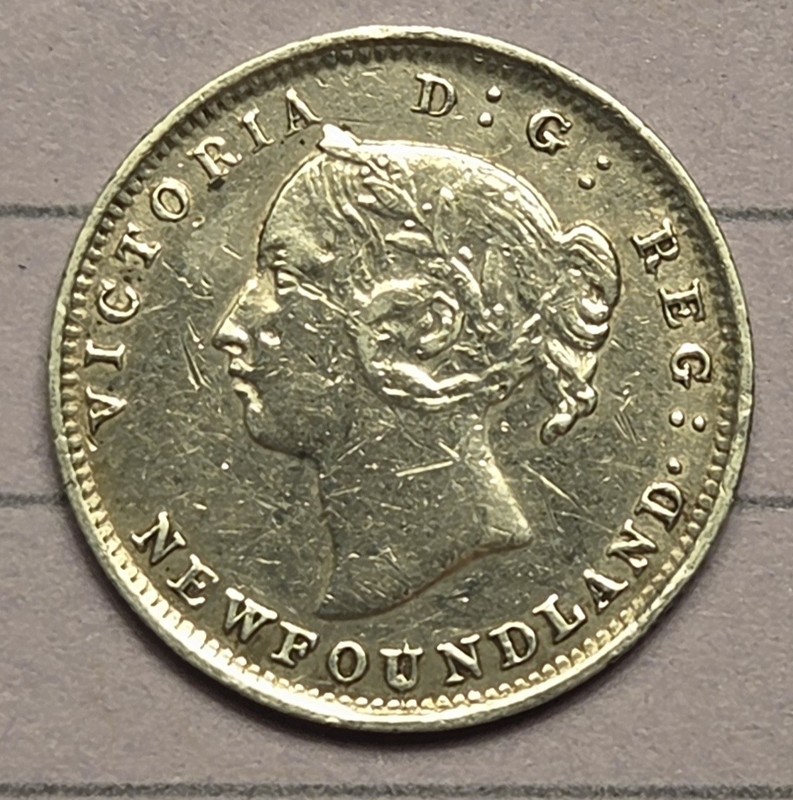 NEWFOUNDLAND CANADA 1896 5 CENTS KM2 EXTREMELY FINE