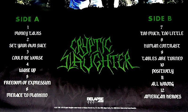Cryptic Slaughter– "Money Talks"  1987/2024 RE - Thrash LP - LTD BLACK ICE - NEW - Image 4 of 4