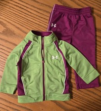 UNDER ARMOUR Neon Green & Purple 2-Piece Track Suit Jacket Pants* Sz 6/9 mo *NWT