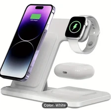 Wireless Charger Dock Station for Apple Watch Ultra, iPhone 16, AirPods 3in1