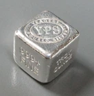 YEAGERS POURED SILVER 1oz TROY .999 YPS SQUARE CUBE DICE SIZE SILVER BAR