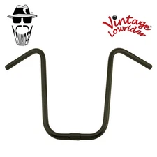 Vtg  Lowrider Bicycle Black U Steel Handlebar 15" 25.4mm Chopper Cruiser