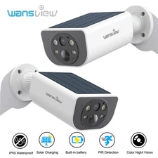 2 Pack Wansview Solar Security Camera Wireless Wifi Home Outdoor Human Detection
