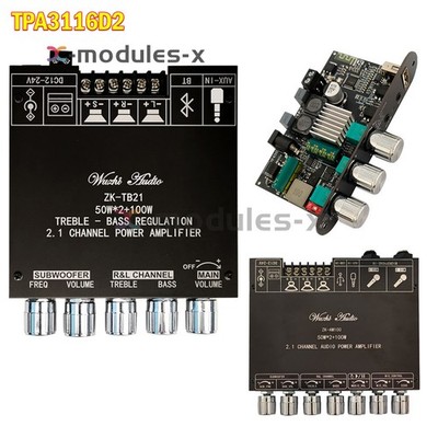 ZK-1001U / ZK-TB21 Bluetooth5.0 Audio Power Amplifier Module 100W*2 / 50W*2+100W