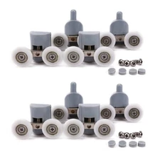 Shower Door Wheels, Lance Home 8Pcs Double Twin Top / Bottom Shower Door Rollers