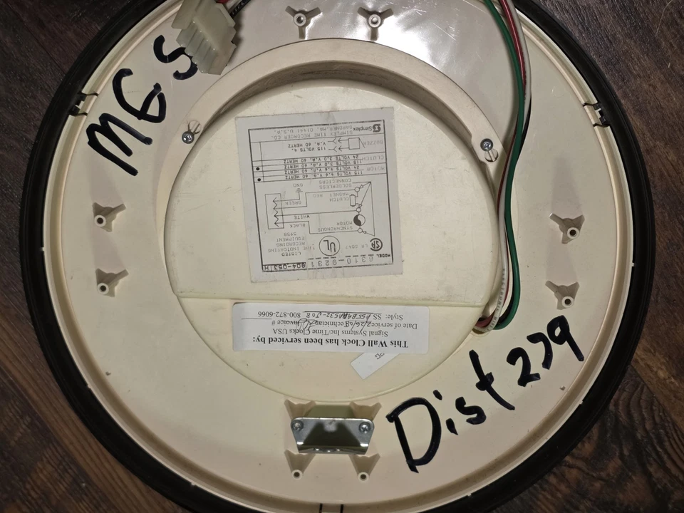 Vintage Simplex 6310-9210 12" Synchronous Wall Clock – Industrial / School / Fac - Image 2 of 2