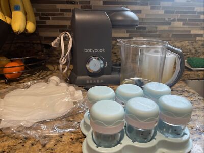 BEABA Babycook Solo 4 in 1, Processor, Steam Cook & Blende w/ Extras