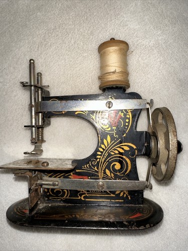 Vintage Antique Small German Hand Crank Childs Toy Sewing Machine