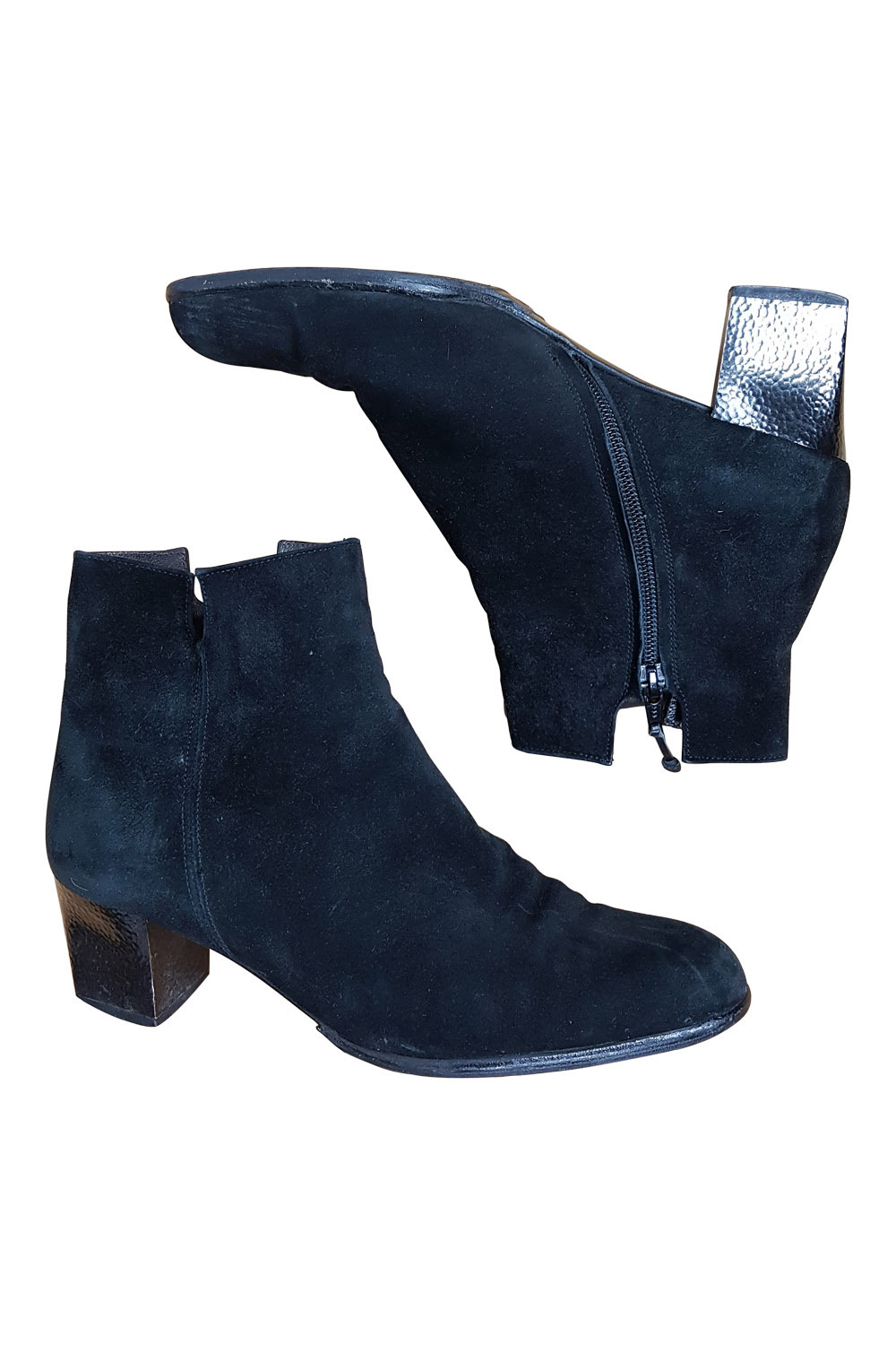 SALVATORE FERRAGAMO BLOCK BLOCK BLOCK HEEL SUEDE ANKLE BOOTS (7.5B) 316cdc SALVATORE FERRAGAMO BLOCK BLOCK BLOCK HEEL SUEDE ANKLE BOOTS (7.5B) 316cdc