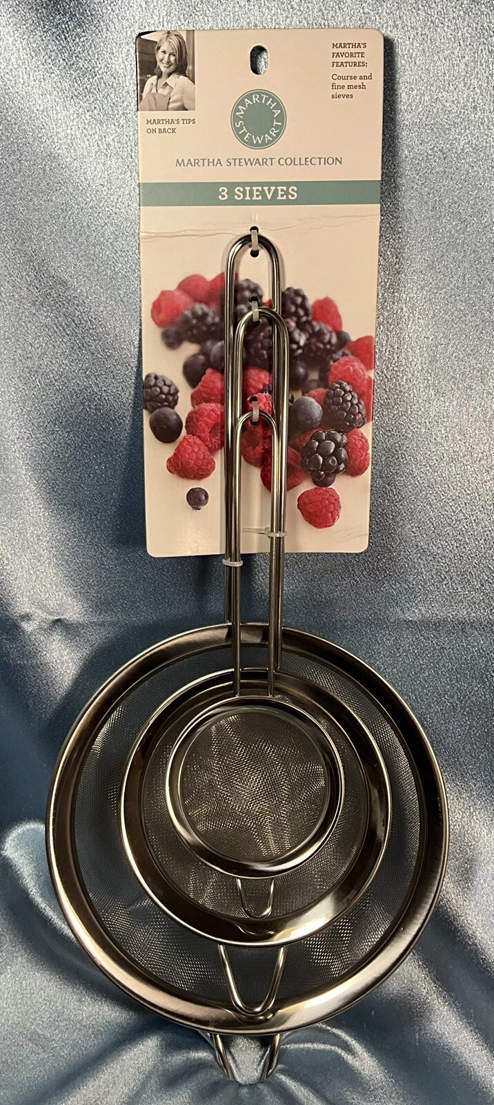 NEW Set of 3 Retired Martha Stewart Sieves: Drain, Strain, Sift, Colanders. 3391