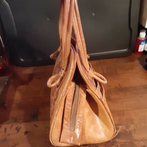 Vintage Westernhandtasche braun Leder Handtasche Reißverschluss Matador Azteken-Design - Bild 5 von 10