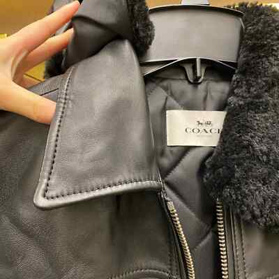 Coach leather shearling jacket Clearance