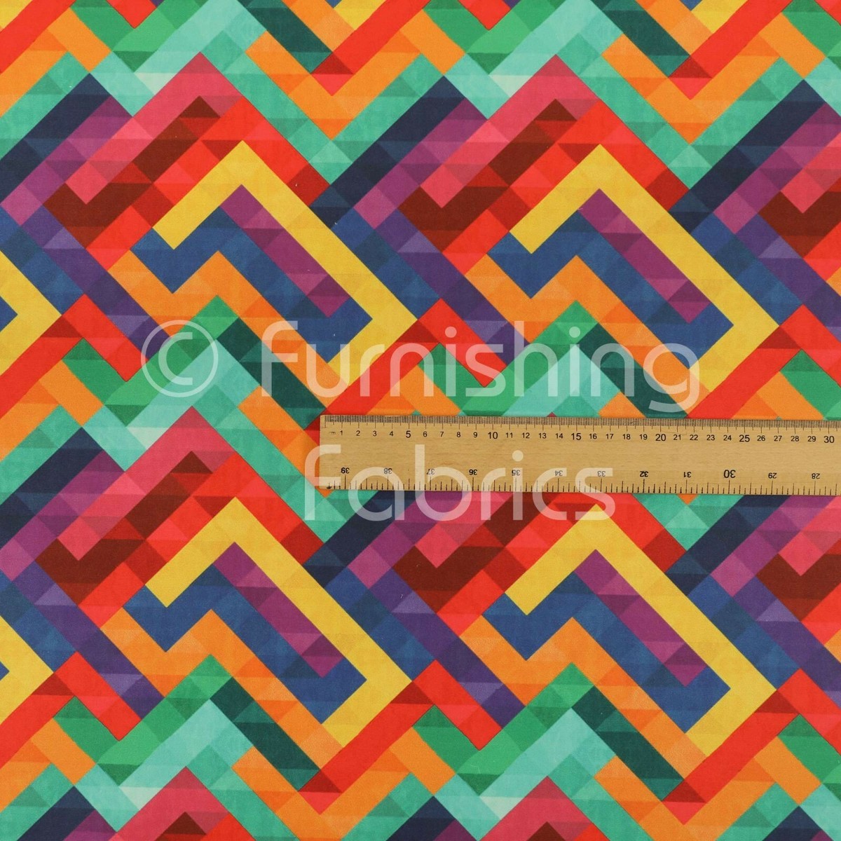 Tessuto Da Tappezzeria Con Motivo Geometrico Colorato Chevron - Foto 7