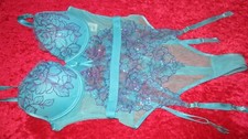 ANN SUMMERS UNDERWIRED/PADDED TURQUOISE BODY SUSPENDER 8 B-C NWT 'CAMILLE'