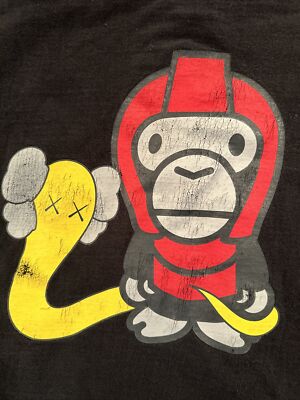 Vintage A Bathing Ape Bape Kaws Baby Milo Helmet Snake Black Vintage A Bathing Ape Bape Kaws Baby Milo Helmet Snake Black
