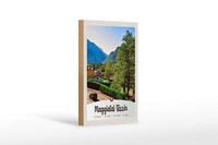 Holzschild Reise 12X18 Cm Maggiatal-Tessin Schweiz Stadt Gebirge Schild