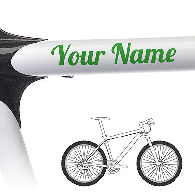 2 x Custom Fahrrad Namen Aufkleber für Fahrradrahmen - Wing Style