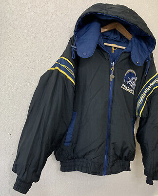 VTG Pro Player San Diego Chargers Hooded Reversible Jacket Sz L