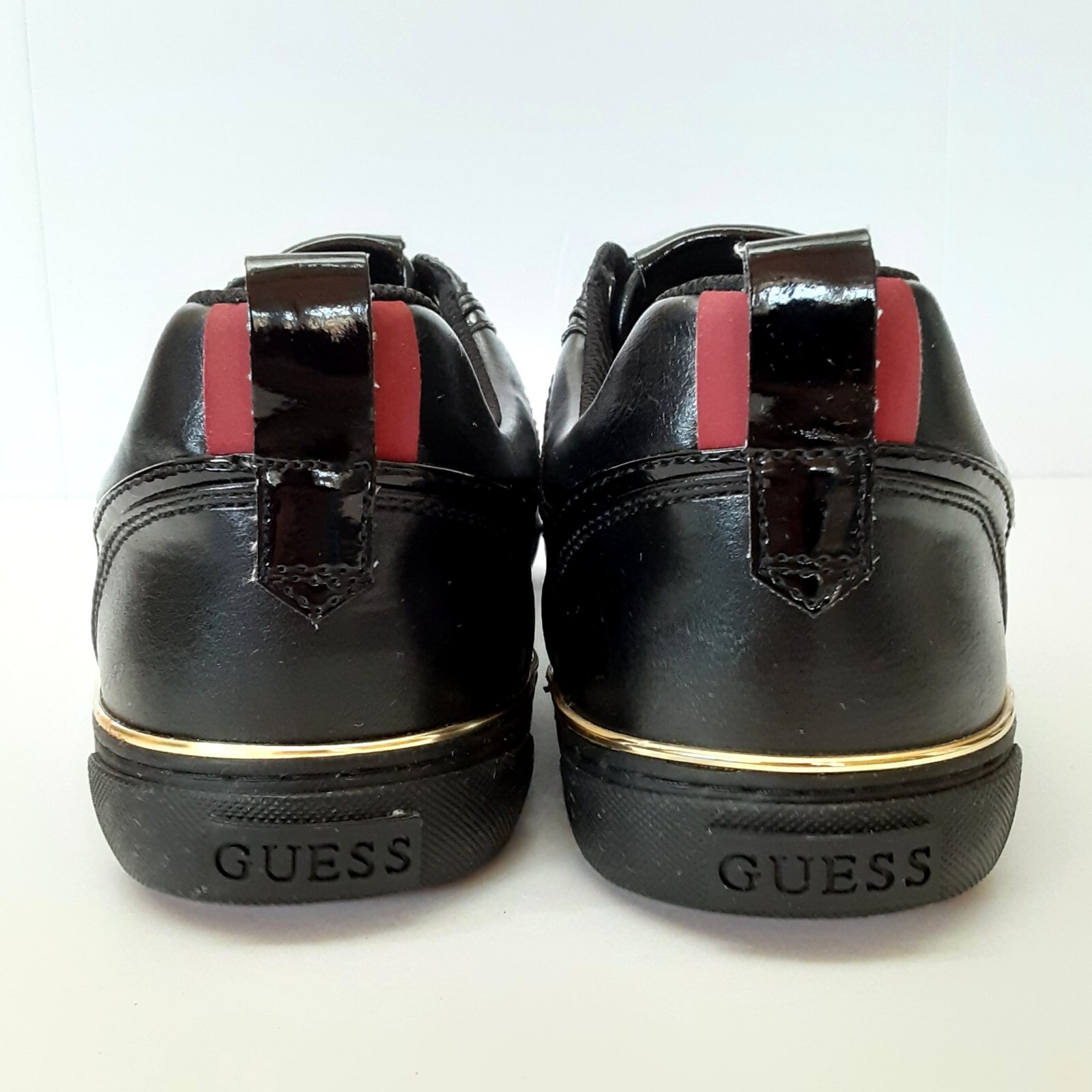 Guess Mens Mozer Sneakers Black Patent Leather Quilte… Gem