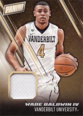 Wade Baldwin IV relic jersey patch basketball card Vanderbilt 2017 Panini Day 22