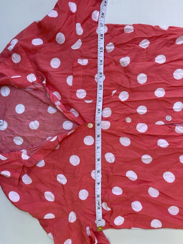 Splendid Collection Pink White Polka Dot Button Up Long Sleeve Size M Ditsy Fun - Image 3 of 4