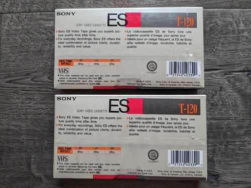 Lot of 2 SONY ES T-120 VHS Tapes Factory Sealed Made In USA - Picture 2 of 7